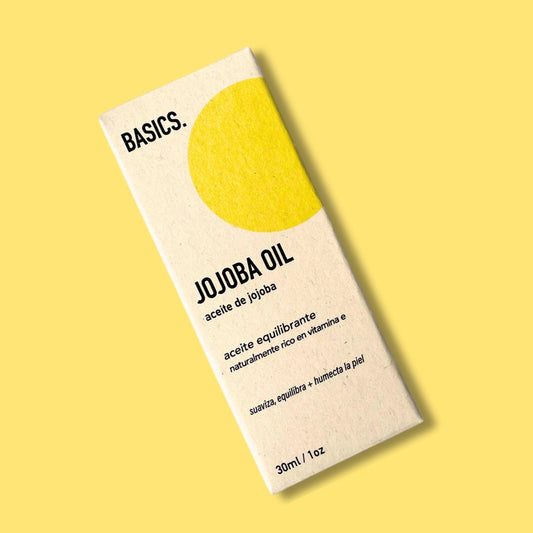 aceite de jojoba 30ml en su caja con fondo plano.