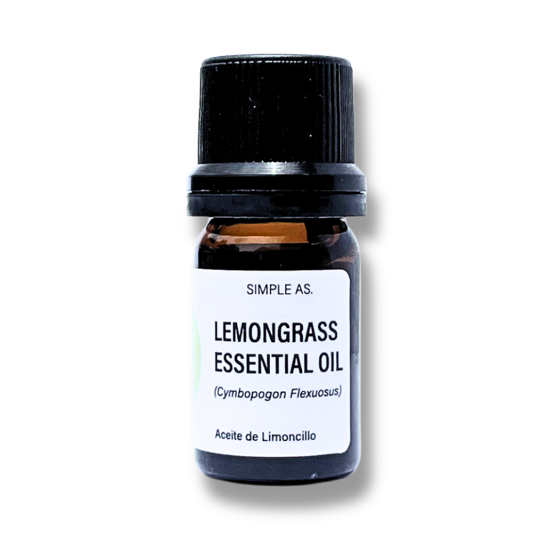 aceite esencial de limoncillo con fondo blanco.