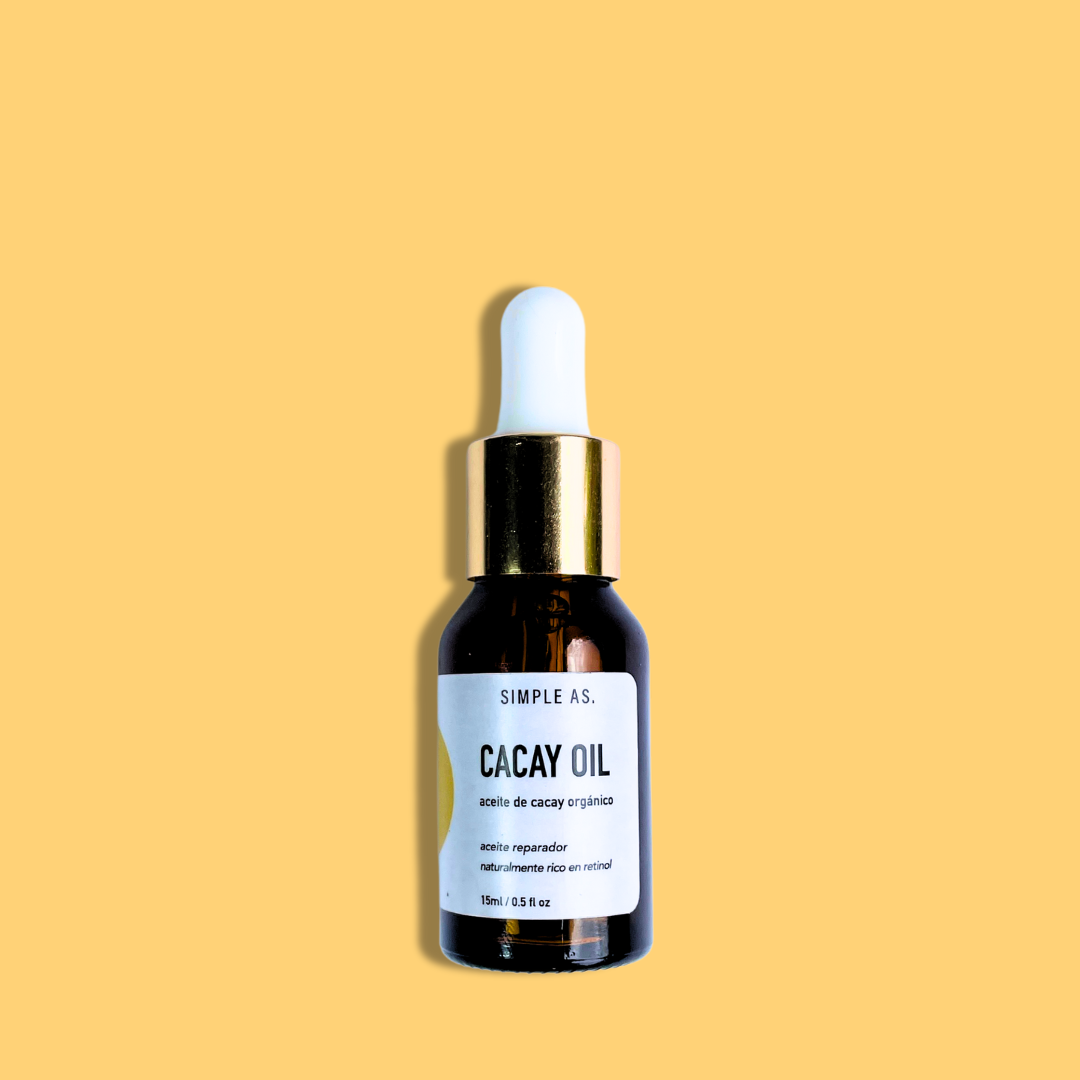 el aceite de cacay de 15ml con fondo plano.