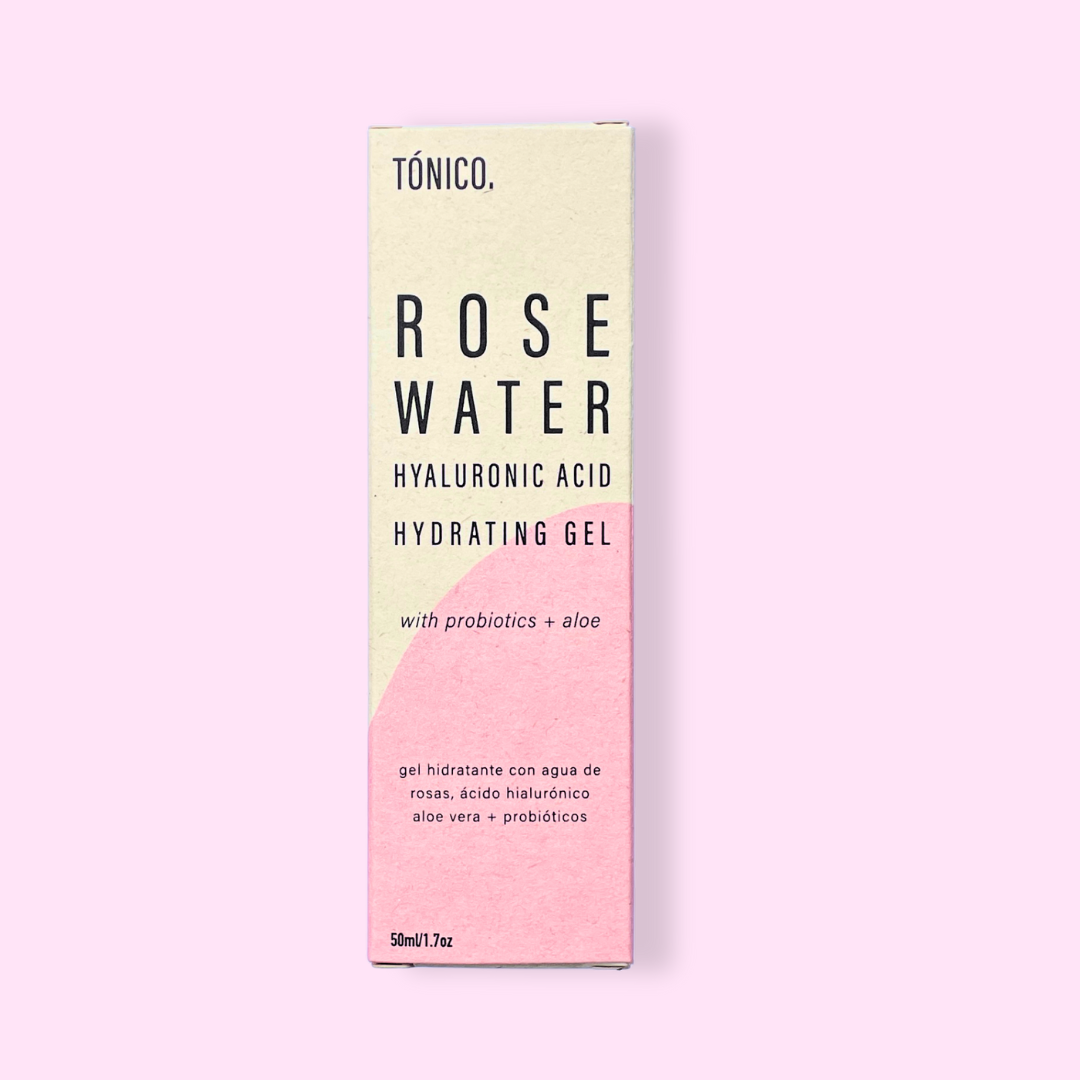 Gel facial de ácido hialurónico y agua de rosas - Simple As.