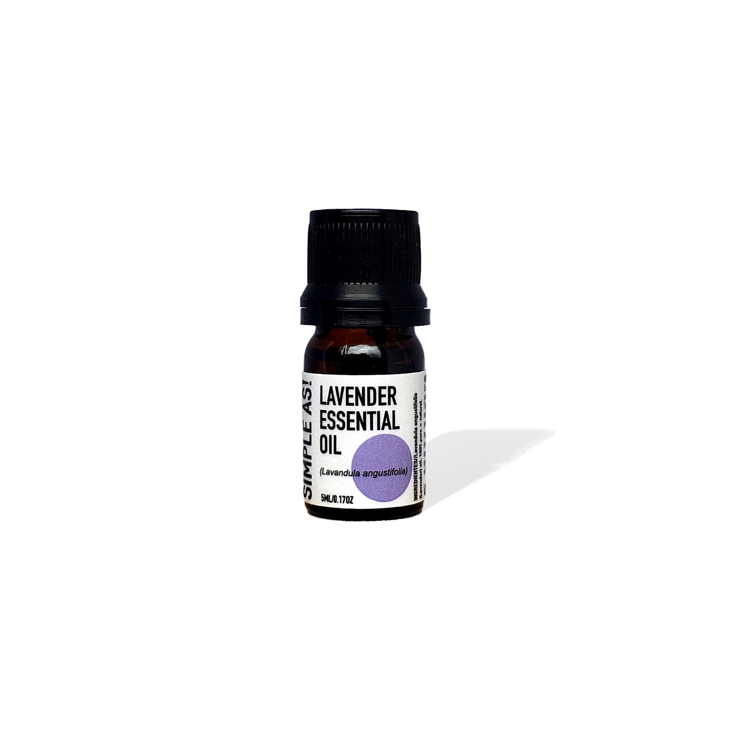 Aceite Esencial de Lavanda Orgánico de Simple As con fondo blanco.