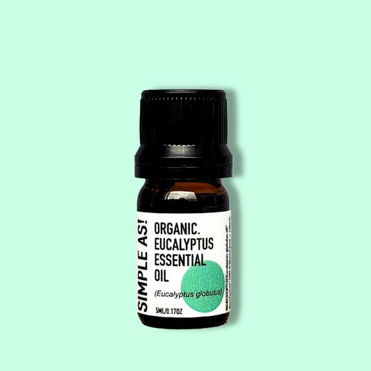 Aceite Esencial de Eucalipto Orgánico de Simple As fon fondo plano