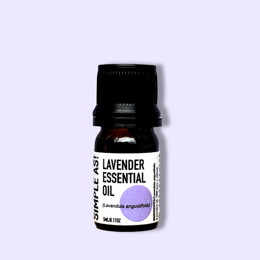 Aceite Esencial de Lavanda Orgánico de Simple As con fondo plano.
