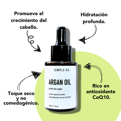 texto con los beneficios del aceite de argan.