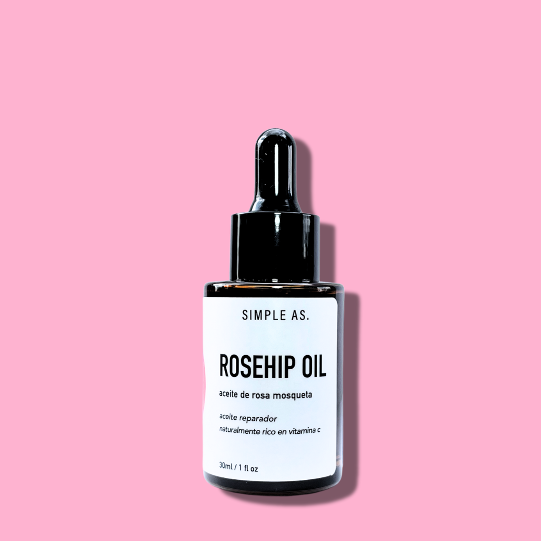 aceite de rosa mosqueta con fondo plano
