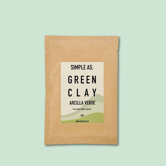 la arcilla verde de 50g de simple as con fondo plano 