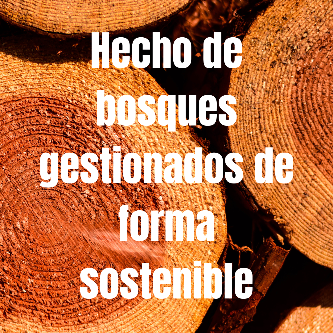madera de cedro con texto. hecho de bosques sostenibles. 
